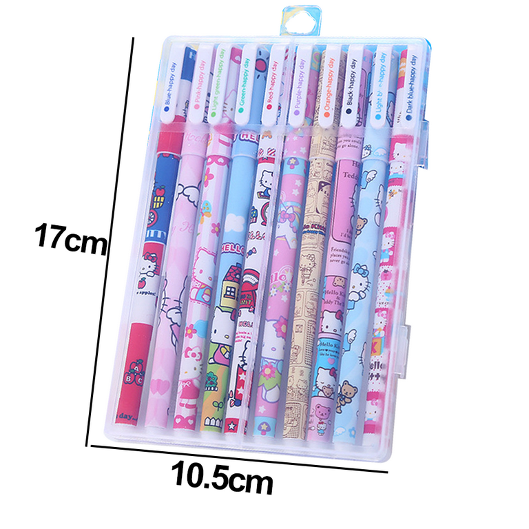 DIBALIYI Aesthetic Retractable Gel Ink Pens, 10 Pcs Colored Pen Fine Point,  0.5 mm Pens Smooth Writing Cute Pens for Planner Women Note Taking