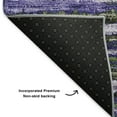 thumbnail image 3 of Addison Rugs Mayfield Washable Traditional Stripes Purple Rectangle Rug, 3' x 5', 3 of 6