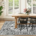 thumbnail image 3 of Haperlare Area Rug Washable Vintage Rugs for Living Room Dining Room Boho Rug Oriental Bedroom Rug Distressed Rug Low Pile Office Floor Carpet, 8' x 10' Gray, 3 of 7