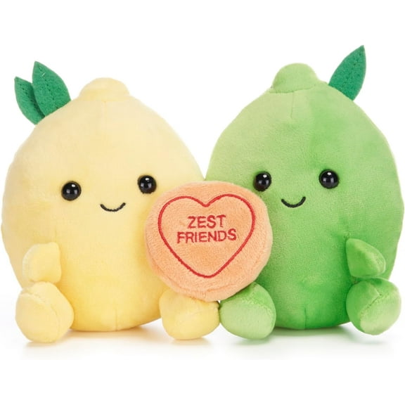 Posh Paws 20cm Swizzels Love Hearts Zest Friends Lemon and Lime Soft Plush Toy Pair