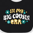 thumbnail image 4 of Inktastic In My Big Cousin Era Retro with Flowers Girls Baby Bib, 4 of 4