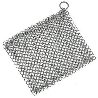 Herda Cast Iron Skillet Cleaner Scrubber, Upgraded Chainmail Scrubber for  Cast Iron Pan 316 Chain Pan Pot Scrubber Chain Maille Scrub for Castiron  Metal Scrubber Wok Skillet Accessories Cleaning Kit Red