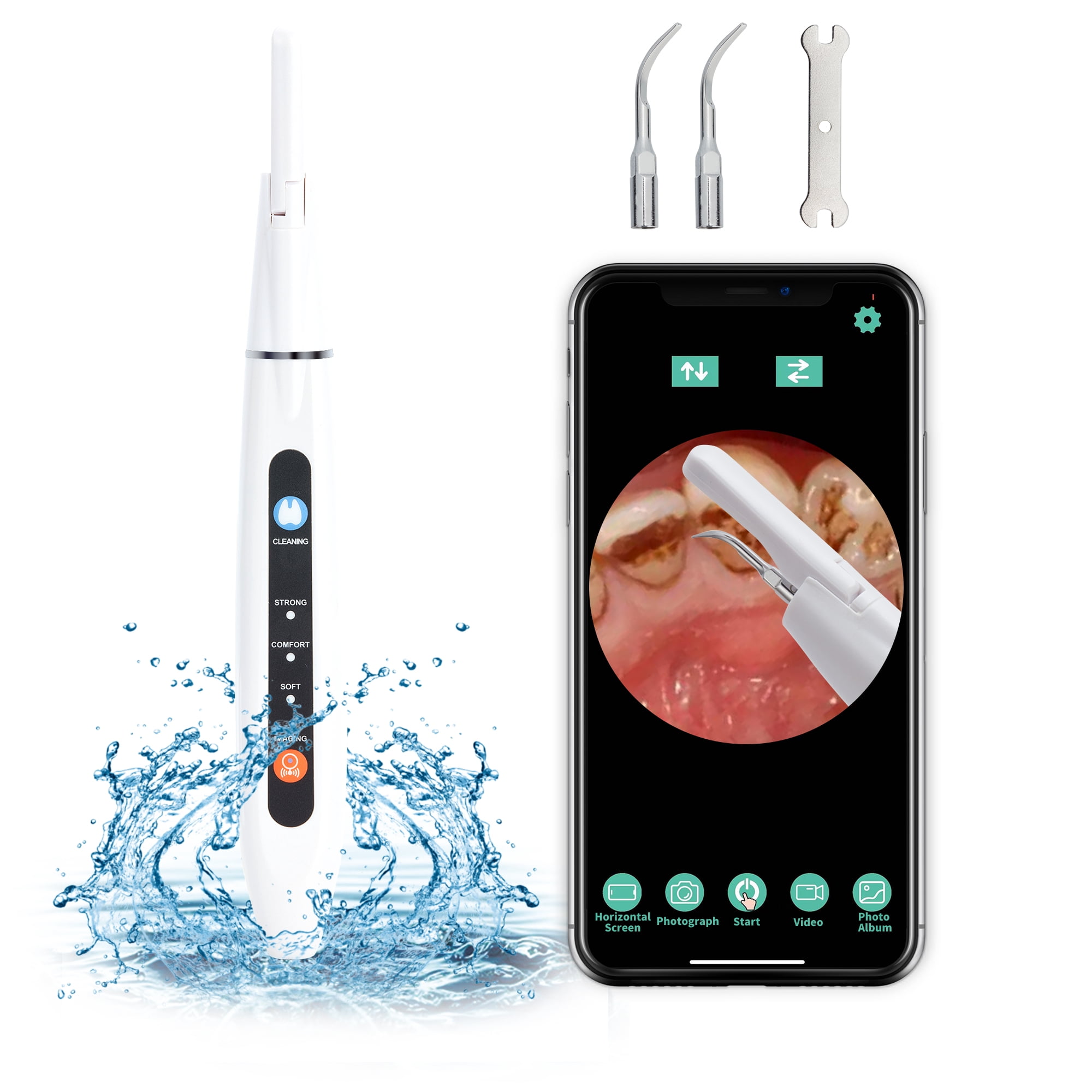 LELINTA Electric Ultrasonic Sonic Dental Scaler with Camera, Tooth Calculus Remover Cleaner