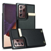 Wallet Case for Samsung Galaxy Note 20 Ultra, Vintage Premium PU Leather Ultra Slim Case with Card Holder, Protective Anti-drop Magnetic Clasp Phone Case for Galaxy Note 20 Ultra, Black