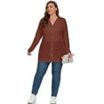thumbnail image 4 of Cueply Women's Plus Size Cardigan Long Sleeve Lightweight Sheer Open Front Knited Cardigan 1X-4X, 4 of 6