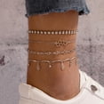 thumbnail image 1 of Fiudx Tobillera Golden Beach, Elegante Conjunto de Joyas de Aleación, Ligera y de Uso Diario, con Diseños Geométricos Únicos, Ideal para Fiestas, Bodas y Ocasiones Informales, Regalo Perfecto para Mu, 1 of 6