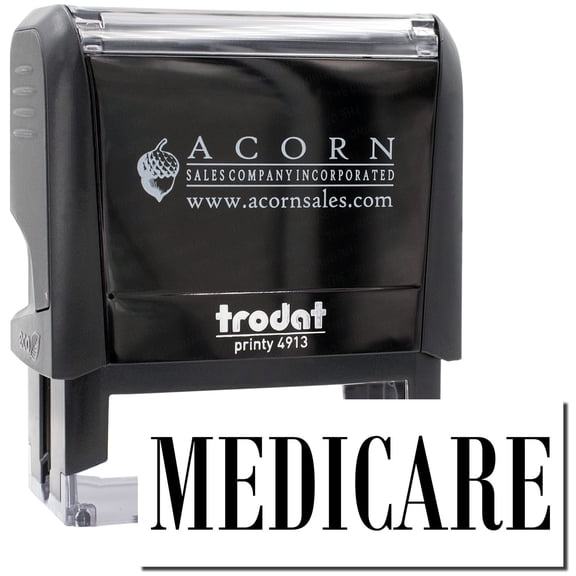 Large Self-Inking Medicare Stamp, Trodat Printy 4913, Press and Print Stamping, Impression Size 7/8" x 2-1/4", Up to 10,000 Impressions - Black Ink