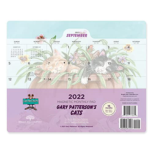 Gary Patterson Cat Calendar 2022 2022 Magnetic Refrigerator Calendar Gary Patterson Wall Calendar Pad By  Bright Day, 16 Month 8 X 10 Inch (Cats) - Walmart.com