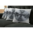 thumbnail image 2 of Ambesonne Grey Throw Pillow Cover 4 Pack, World Map Clock Pattern, 24", Blue Grey, 2 of 6