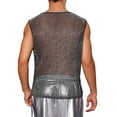 thumbnail image 3 of INSPIRE CHIC Shining Tank Top Men's Party Round Neck Sheer See Through Glitter Sparky Vest T-Shirt S Silver Gray, 3 of 5