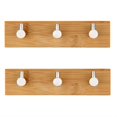 thumbnail image 1 of Wooden Hangers Self Adheisve Wall Hanging Stainless Steel Bambo Hook, 1 of 5