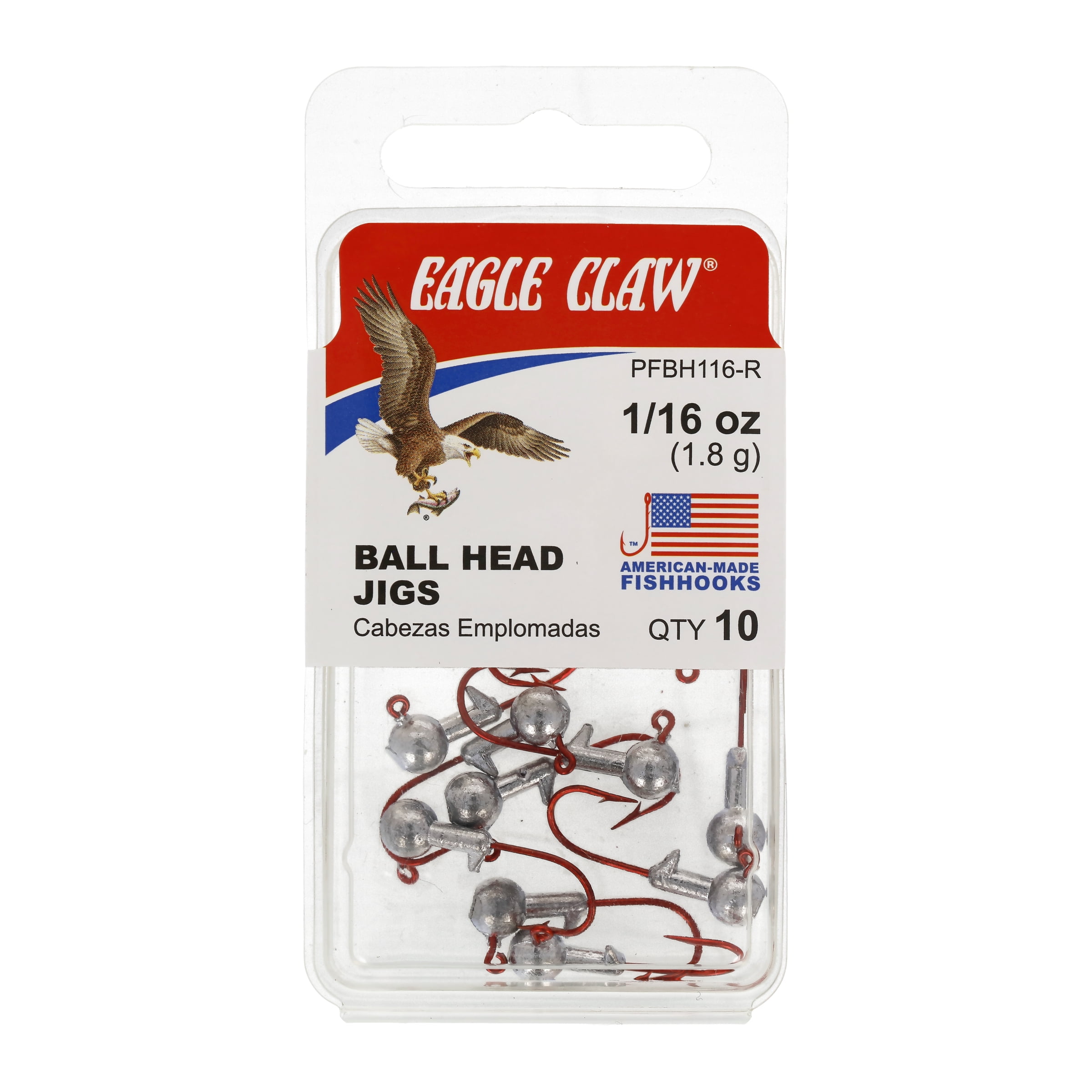 Eagle Claw Pro-V Ballhead Jig 10 pack Bass Panfish & Trout Tackle Crappie 