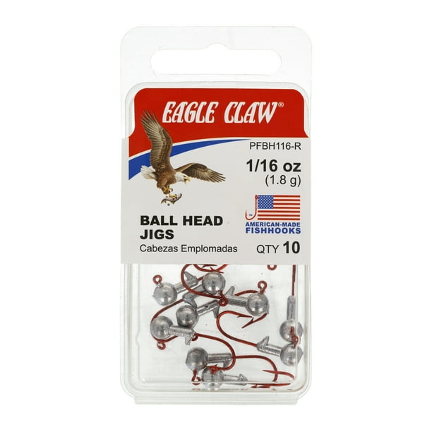 Eagle Claw Ball Head Jig 1/16 oz., Red Hook