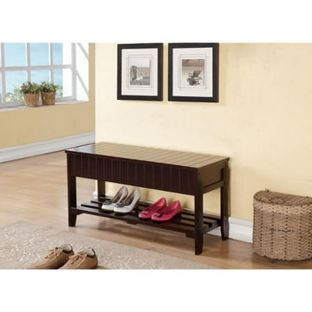 oh espresso oh espresso solid wood bench with shoe storage walmart oh espresso oh espresso solid wood bench with shoe storage walmart