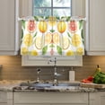 thumbnail image 2 of Yayeee Kitchen Curtains Tier Pair Light Filtering 27"x24" Rod Pocket Short Cafe Window Panel, Candy Lemon, 2 of 7