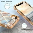 thumbnail image 4 of Casetego for iPhone XR Case 6.1",Shiny Bling Marble Full Body Protective Support Wireless Charing Bumper Rugged Anti-Scratch Hybrid Rubber Case Cover,Gold, 4 of 7