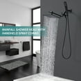 thumbnail image 2 of All Metal Dual Square Shower Head Combo, Rain Shower Head with Handheld Shower Wand and Extra Long Flexible Hose (Matte Black), 2 of 8