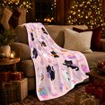 thumbnail image 3 of Playful Black Cats Friendly Ghosts Halloween, Playful Pet Portrait Pattern, Warm Flannel Blanket for Kitchen and Dining Room, Cat Lovers Halloween Gift, Pet Lover Home Decor, 3 of 7