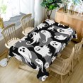 thumbnail image 2 of Duangreer Grey Halloween Ghost Print Rectangle Tablecloth, Waterproof Wrinkle Resistant, 60 x 70 Inch, Washable Table Cover for Party Decorations, 2 of 6