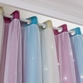 thumbnail image 2 of Dcenta Star Curtains Stars Blackout Curtains for Kids Girls Bedroom Living Room Colorful Double Layer Star Window Curtains, 1 Panel, 2 of 6