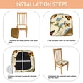 thumbnail image 4 of Pioneer Flower and Butterfly Seat Covers for Dining Room Chairs Set Of 4,Stretch Printed Washable Chair Seat Cover with Elastic Ties and Button,Removable Waterproof Couch Cushion Covers, 4 of 6