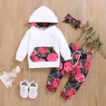 thumbnail image 2 of LAPAKIDS 3PCS Newborn Baby Girl Long Sleeve Clothes for Infant Girl Hoodie Outfits 0-3 Months, 2 of 6