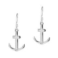 thumbnail image 3 of Stylish Nautical Themed Anchor Sterling Silver Dangle Earrings, 3 of 5
