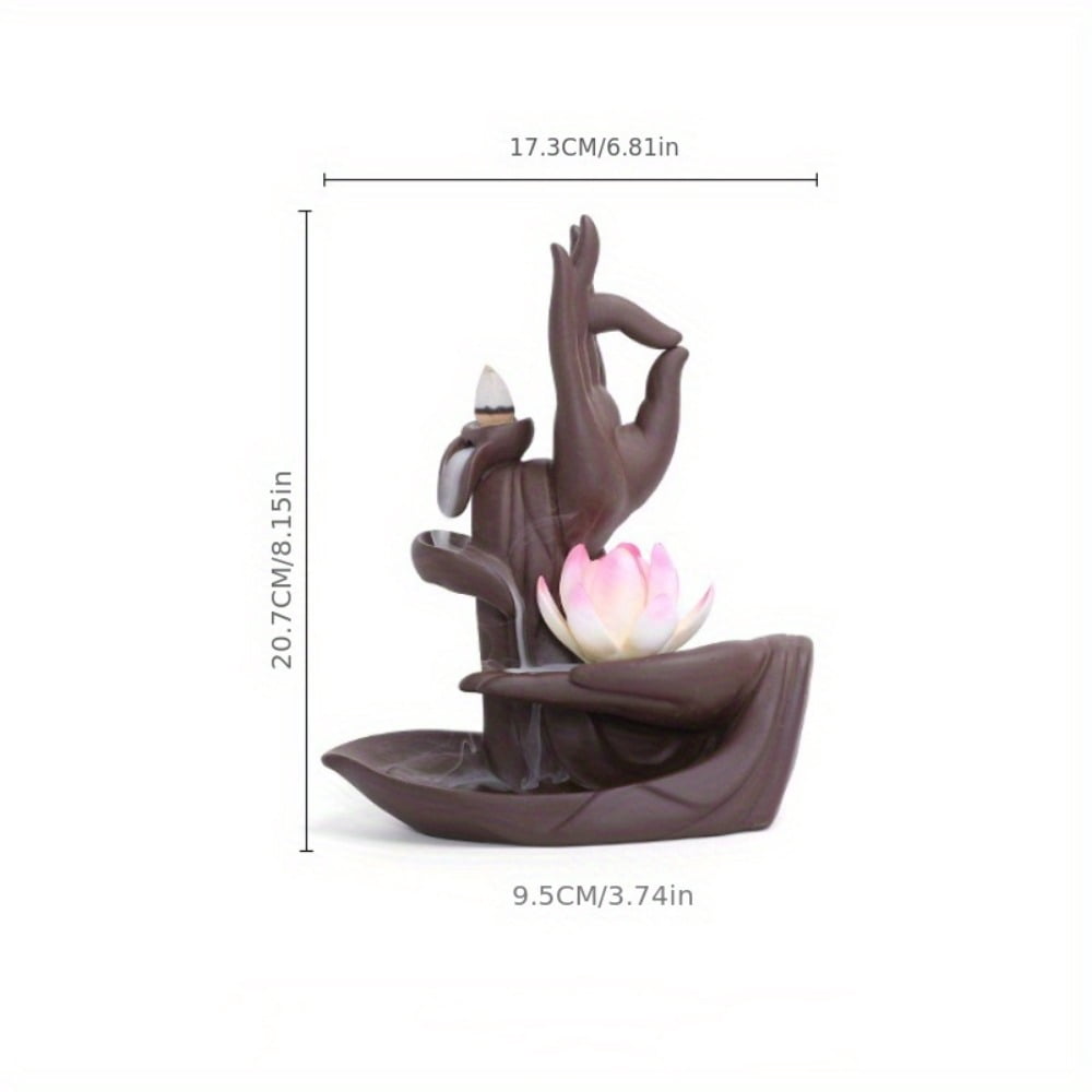 1pc Lotus Ceramic Waterfall Incense Holder, Aromatherapy Home & Office Decor (Without Incense)