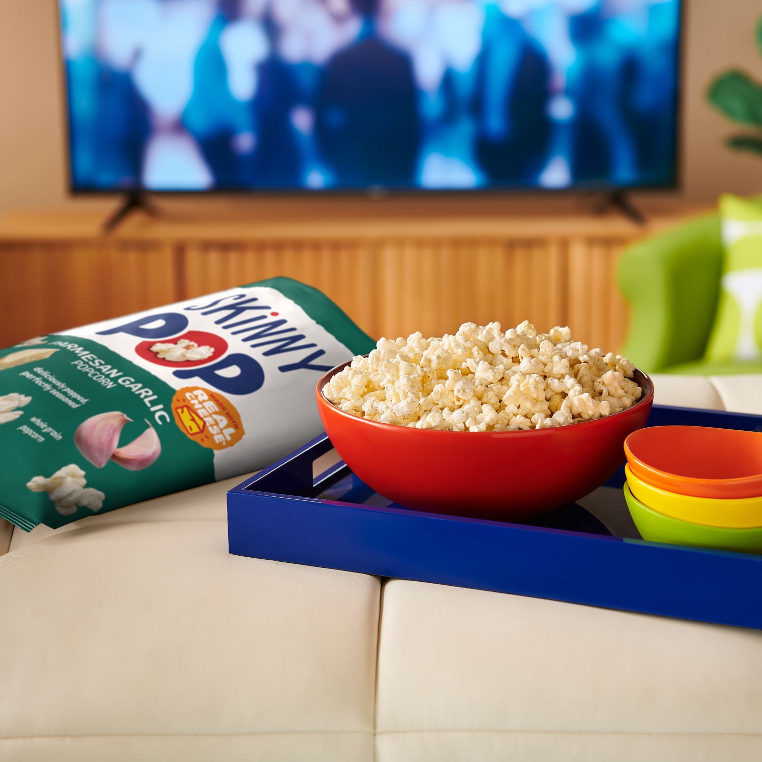 SKINNYPOP Parmesan Garlic Flavored Gluten Free Popcorn, 4.4 oz Bag