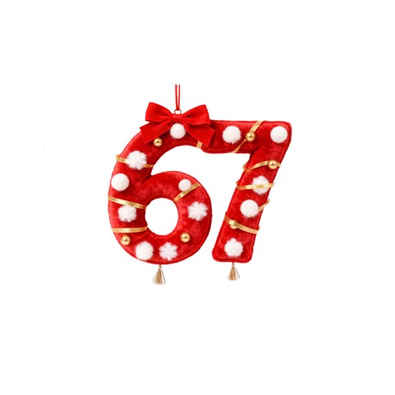 67 Ornament,Six Seven Christmas Ornament 2025,67 Christmas Ornament,2D Acrylic Santa Hat 6 7 Meme Christmas Tree Ornament,Funny 67 Teen Slang Ornaments