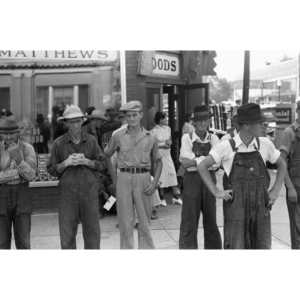Missouri Farmers, 1938. /Nfarmers Standing In A Street Corner In