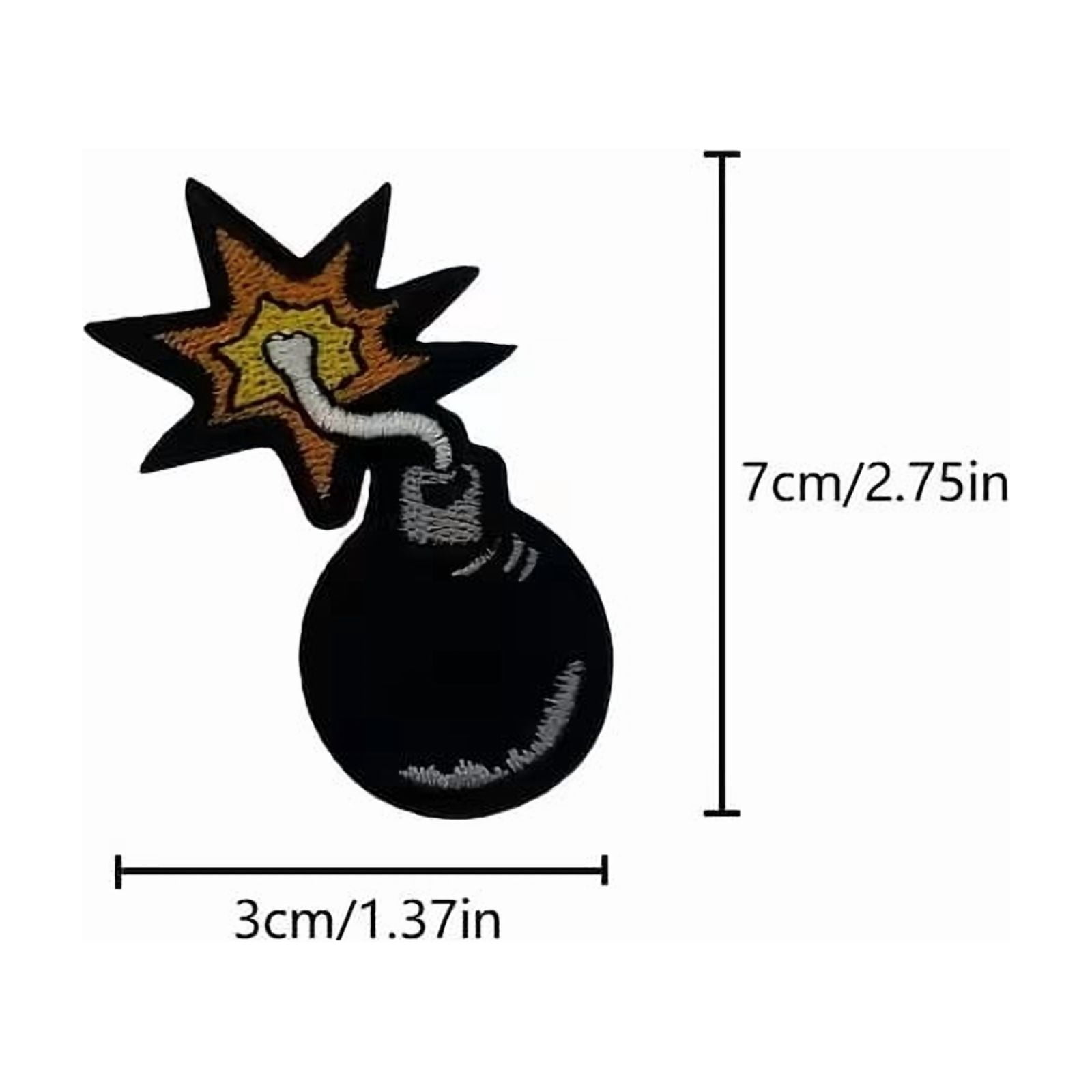 3pcs black bomb DIY fabric jeans patch clothing down jacket decorative patch embroidery hot stamping badge