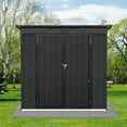 thumbnail image 2 of BTMWAY Metal Outdoor Storage Shed 6FT x 4FT, Galvanized Steel Backyard Garden Tool Shed with Hinged Door, Padlock, Waterproof Outdoor Shed Storage House for Backyard, Patio, Lawn, Black, 2 of 6