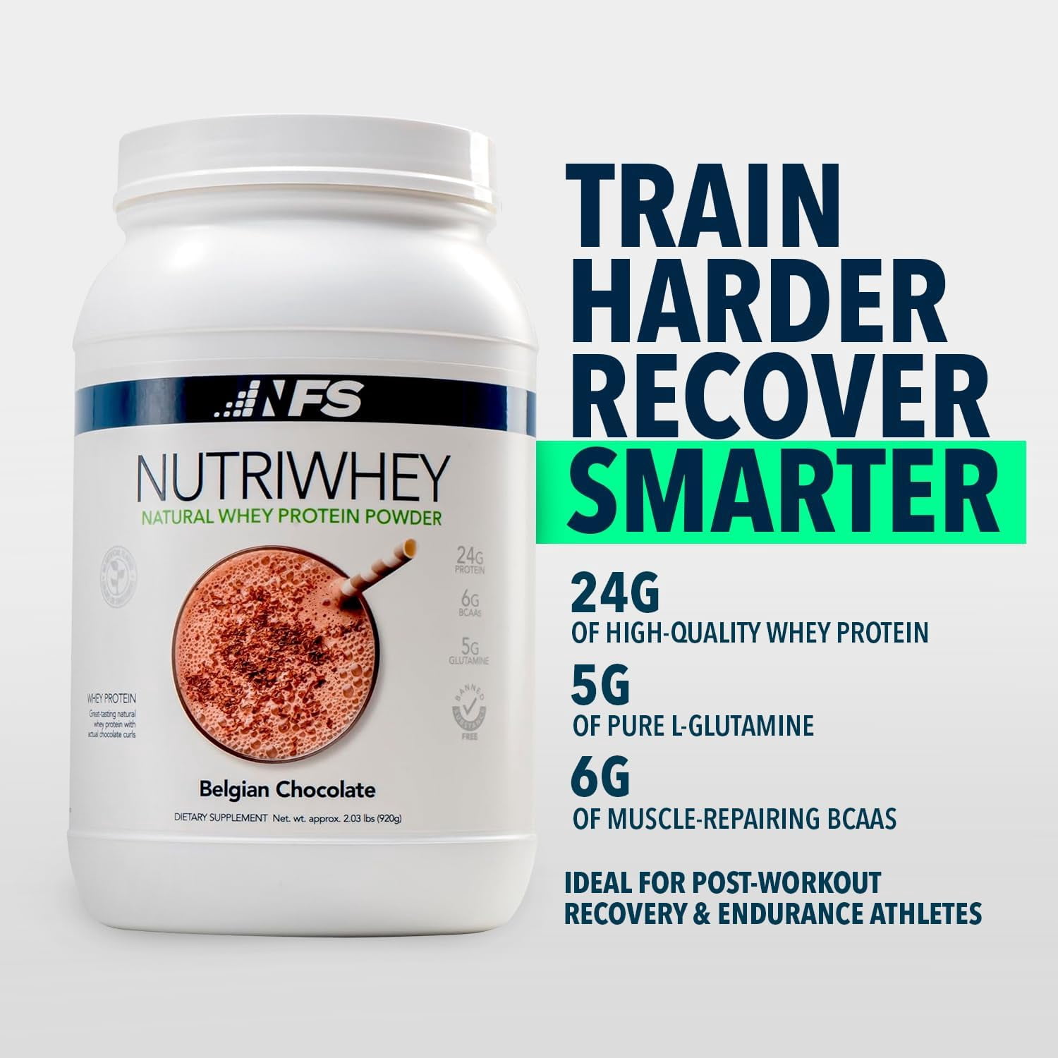 NF Sports Grass Fed Nutri Whey 23g Protein Powder, No Artificial, Alpine Strawberry, 1.82 pounds