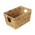 thumbnail image 1 of Straw Woven Storage Basket Portable Handle Fabrics Storage Case Hand Made Sundries Container (Size L), 1 of 6
