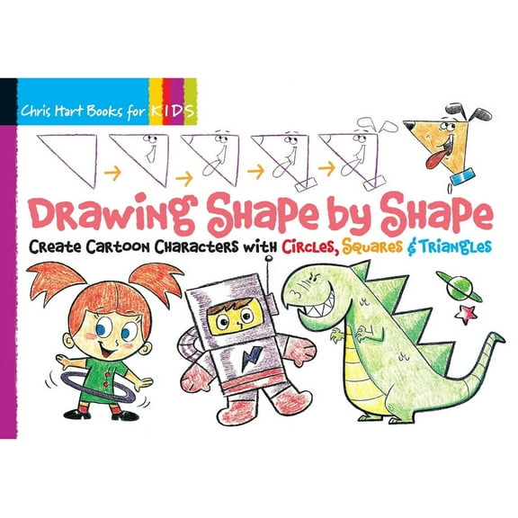 Christopher Hart Books for Kids Drawing Shape by Shape: Create Cartoon Characters with Circles, Squares & Triangles, Easy How to Draw Dogs, Cats, Horses, (Spiral-Bound)