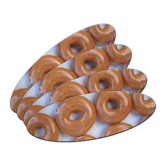 Glazed Donuts Double-Sided Oval Nail File Emery Board Set 4 Pack