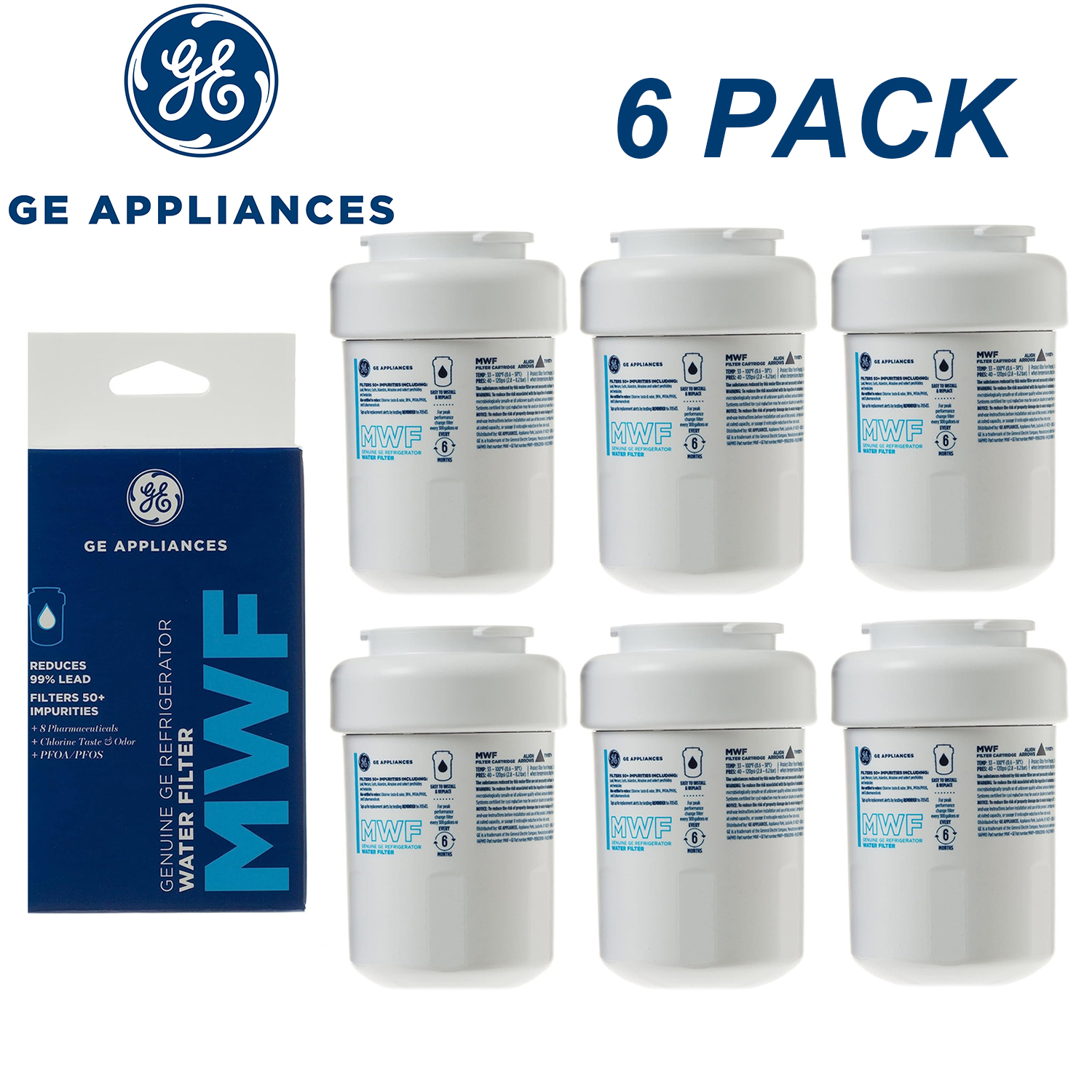 MWF Water Filter for GE Refrigerators, Replacement Water Filter