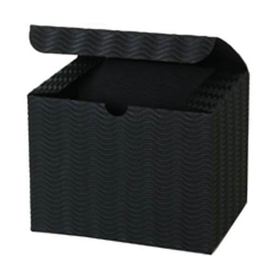 JAM Paper Gift Boxes, 4.5x4.5x6, 1/Pack, Black Corrugated Wave