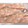thumbnail image 3 of Soimoi Modal Satin Fabric Leaves,Floral & Rabbit Animal Print Sewing Fabric Yard 42 Inch Wide, 3 of 3