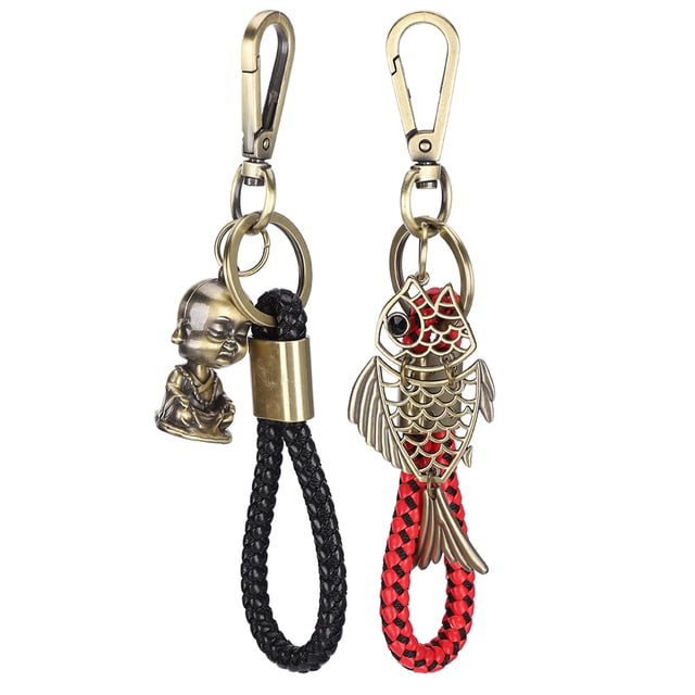 Colgante de Llave Cepillada, 2 Piezas Llavero de Metal PU + Aleación + Tela Fuerte Y Duradero Fácil de Transportar Y Almacenar para el Hogar para Decoración para Adultos