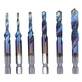 thumbnail image 1 of Broca espiral multifuncional de 6 piezas, broca hexagonal de acero de alta velocidad para taladrar, roscar y cortar., 1 of 14