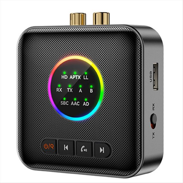 Transmisor y Receptor de Audio Bluetooth 5.2, FM, USB, AUX de 3,5 mm, Estéreo, HIFI, Música, Pantalla LED, Adaptador Inalámbrico Bluetooth.