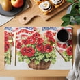thumbnail image 2 of 4th of July Placemats Set of 12, Begonia Flower Non-Slip Place Mats Washable Table Mats for Kitchen Dining Table Decorations Indoor/Outdoor, 2 of 9