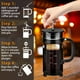 thumbnail image 5 of YMMIND Cafetera de prensa francesa Prensa de café de acero inoxidable 304 de 12 oz, con sistema de 4 filtros, vidrio de prensa francesa de borosilicato de espesor resistente al calor, émbolo de café d, 5 of 5