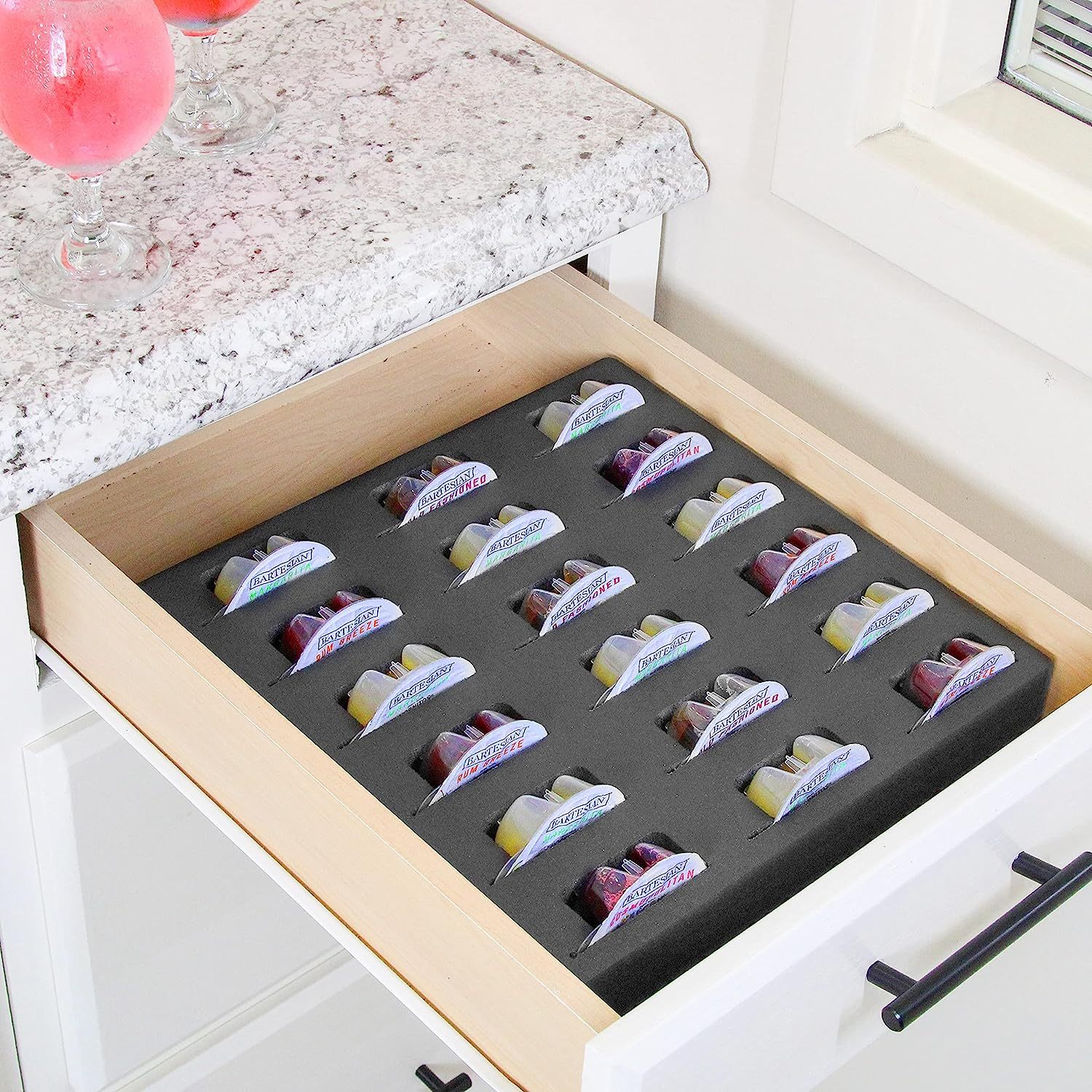 WBTAYB Cocktail Capsule Drawer Organizer Tray Insert Compatible with Bartesian for Kitchen Home