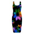 thumbnail image 4 of SMihono Robe Maxi Bohème d'Été pour Femmes Grande Taille Mode pour Femmes à Col Rond Sans Manches Robe Chandail Imprimée Robe de Plage Évasée, 4 of 4