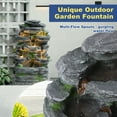 thumbnail image 4 of Haverchair 7 Tier Cascading Rock Outdoor Water Fountain, Garden Freestanding Rockery Natural Waterfall Fountains Outdoor with LED Light, Soothing Tranquility Fountains for Home Garden Yard, 24"H, 4 of 10