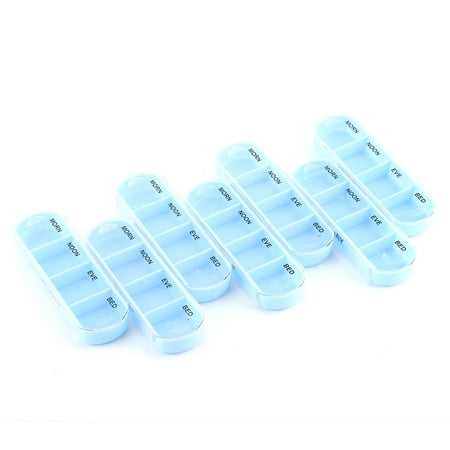 Qiilu Portable 28 Grid 7 Layers Plastic Medicine Drug