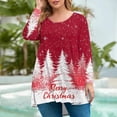 thumbnail image 2 of Christmas Womens Plus Size Fall Tops 4x-5x Trendy V Neck Tunic Shirts Snowman Graphic T-Shirt Long Sleeve Tunics Shirts Loose Casual Tunics Blouses, 2 of 5